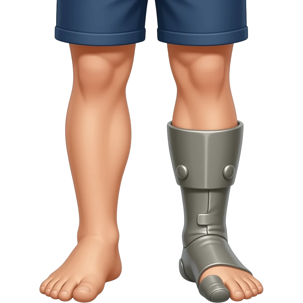 Man with amputated right foot emoji