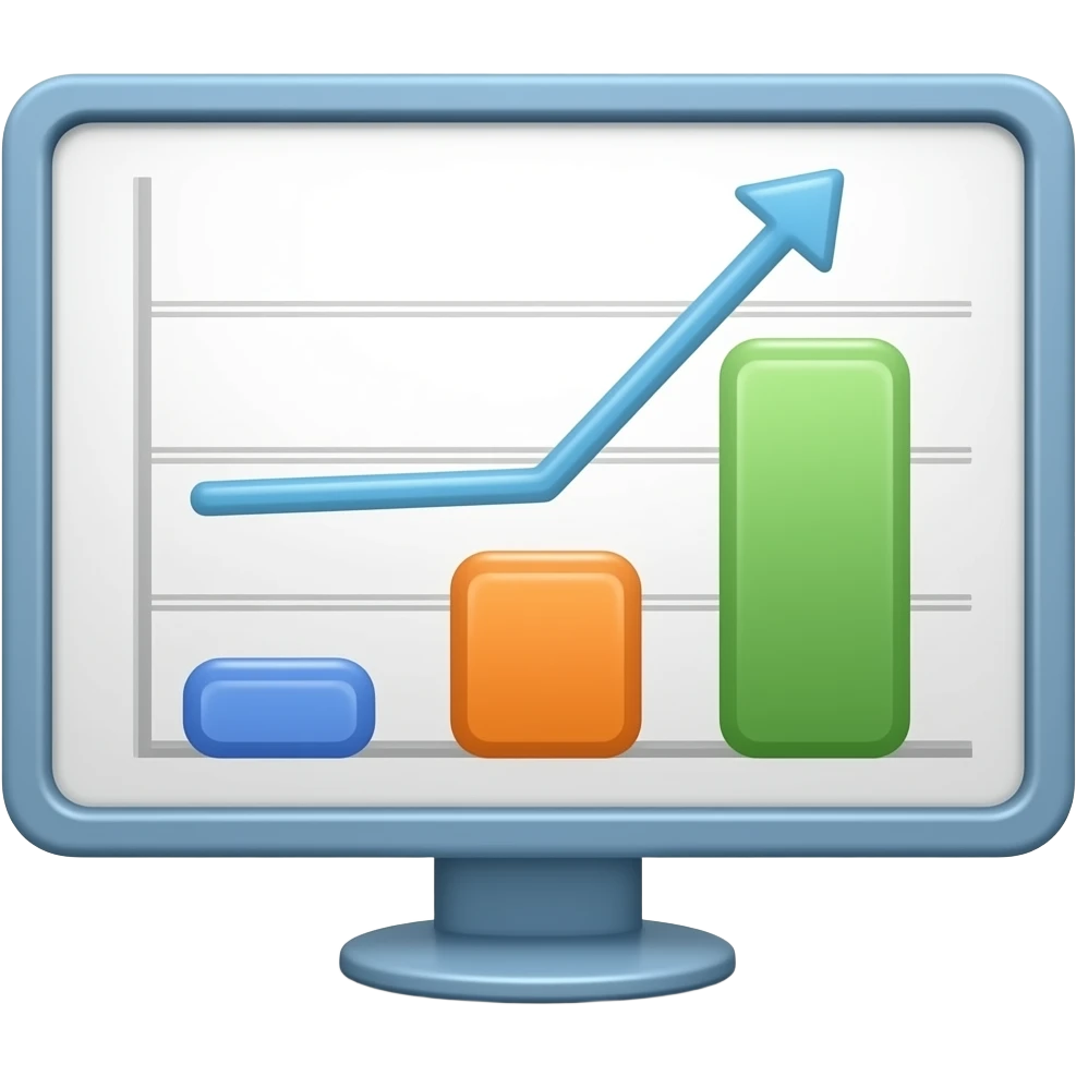 grafico de barras en ordenador emoji