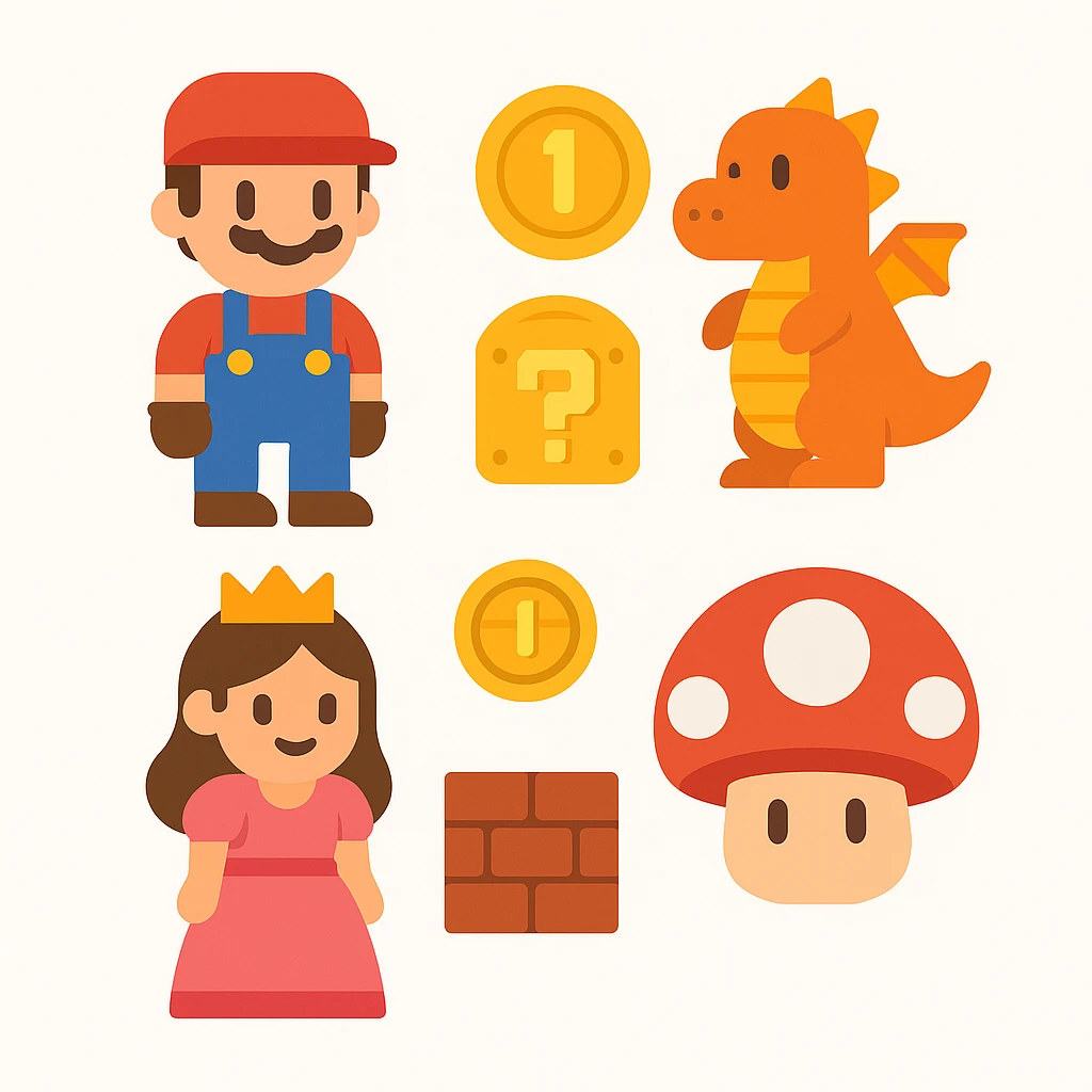 flat design style game white background emoji