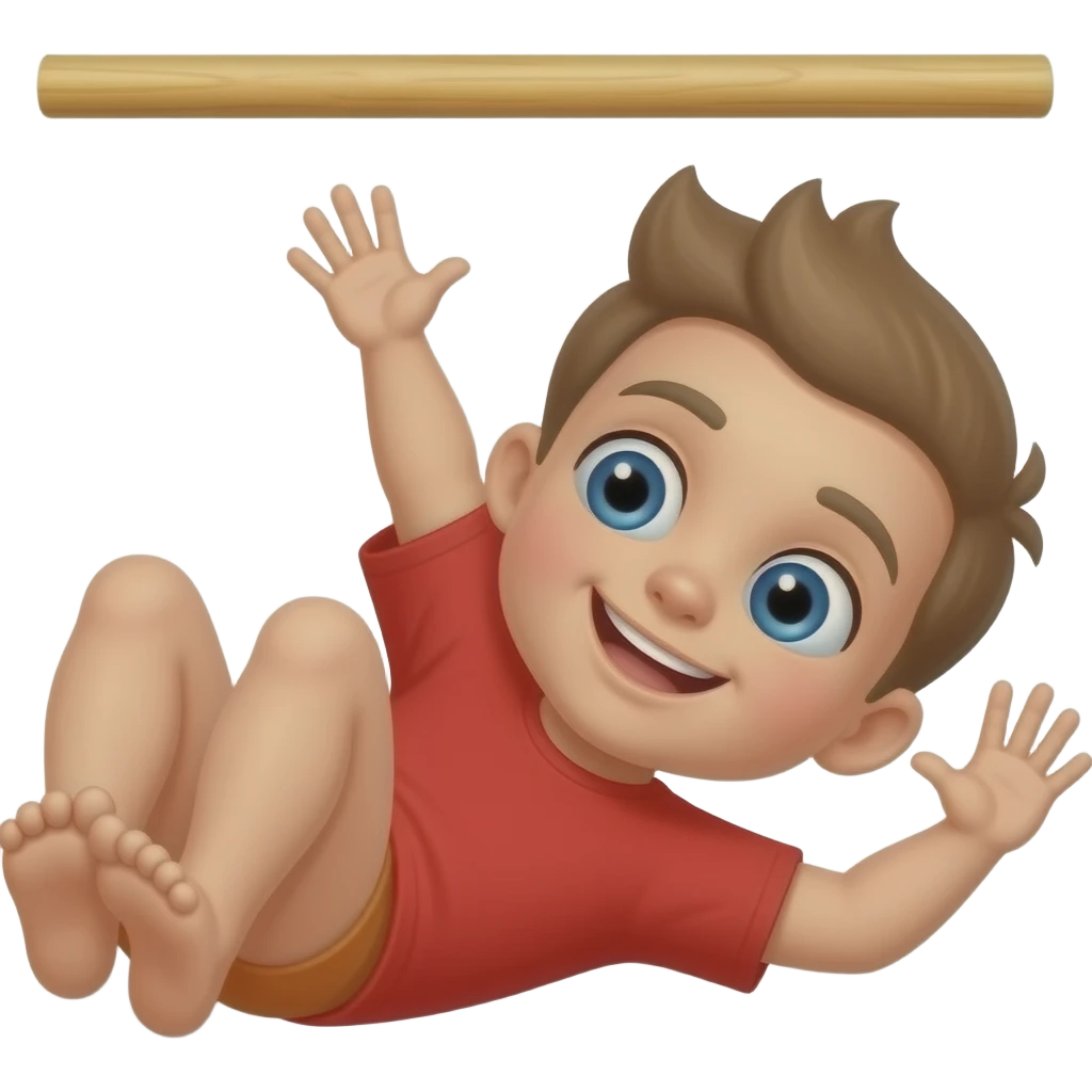 a boy leaning backwards under a wooden pole doing the limbo emoji