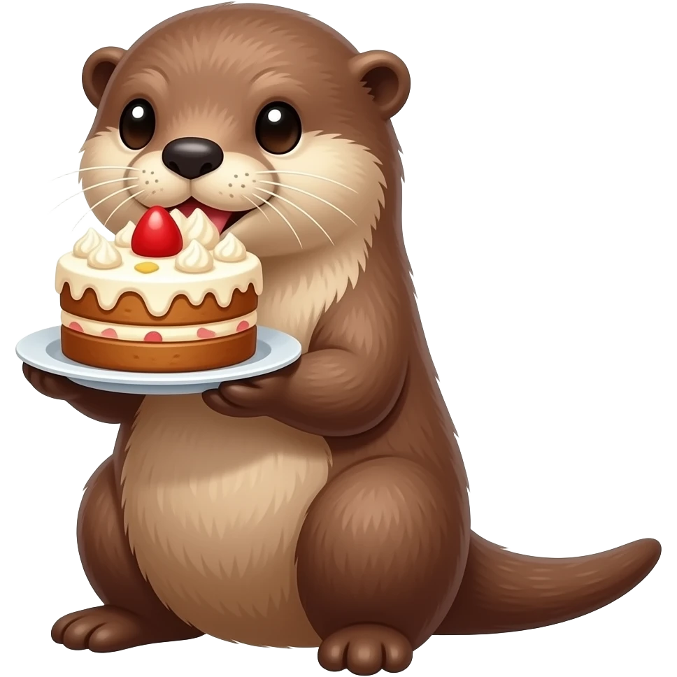 otter eating cake emoji