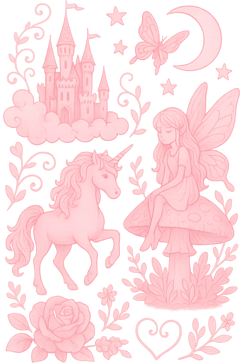 pink fantasy, no background emoji