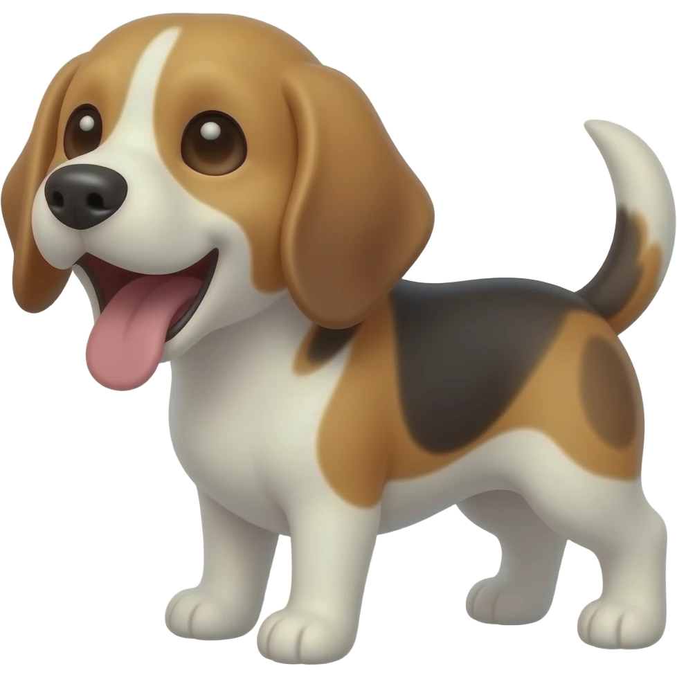 Cinematic Cute Yawning white-tan-Colored Beagle emoji