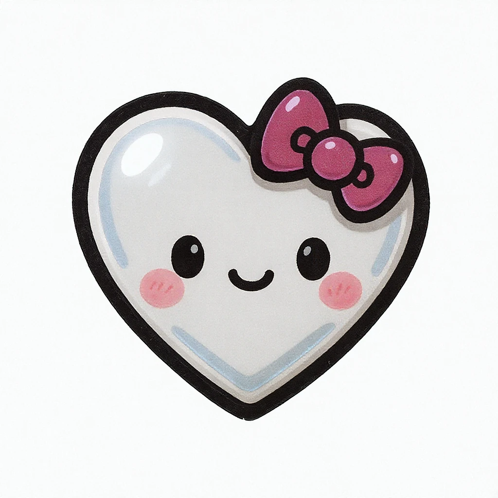 cute and shiny object with a heart accent, no background emoji