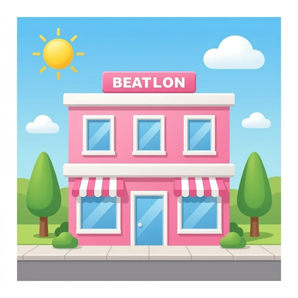 beauty salon pink building emoji