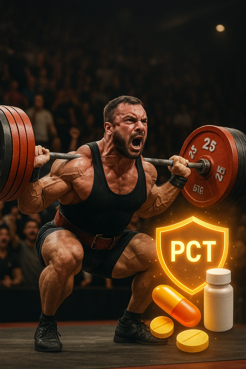 Powerlifter in gara che fa record grazie alla sua "PCT" emoji
