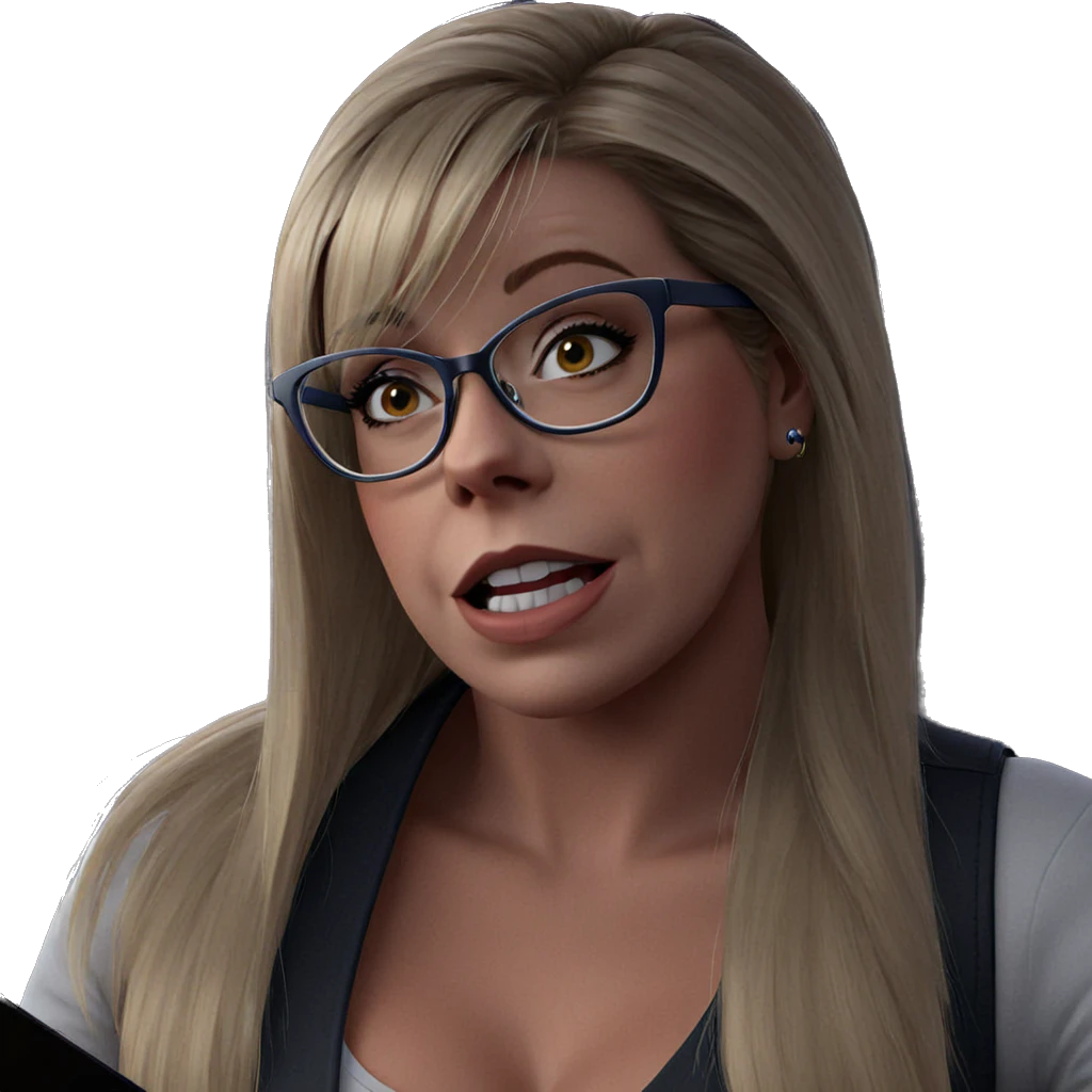 blonde girl with glasses portrait emoji