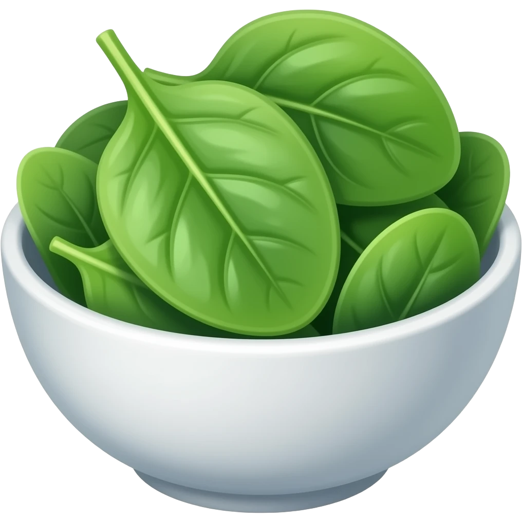 sliced spinach in a bowl emoji