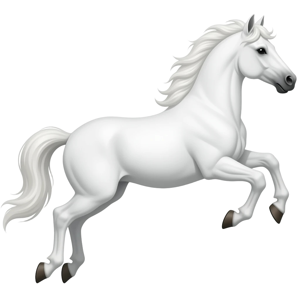 White horse flying on right side emoji emoji emoji
