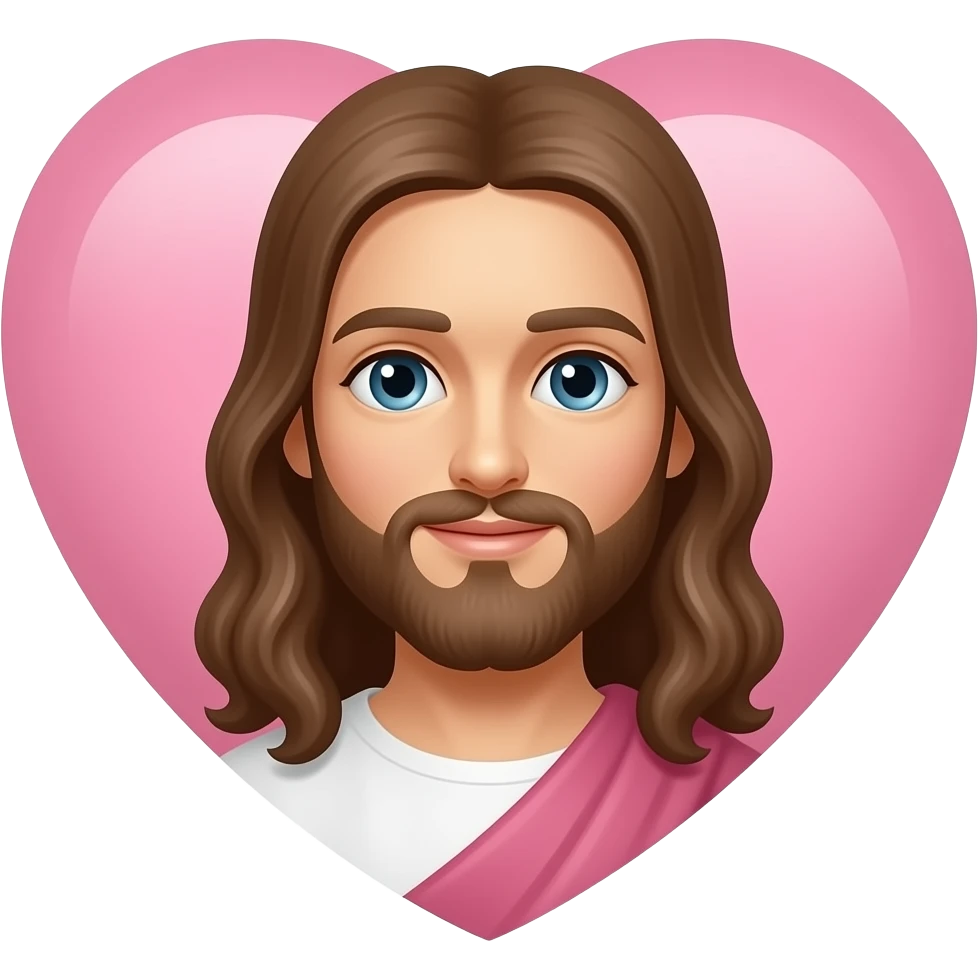 Jesus with heart light pink emoji