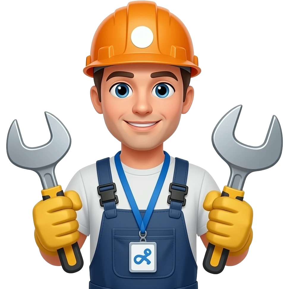 facilities staff holding tools, remove the helmet emoji