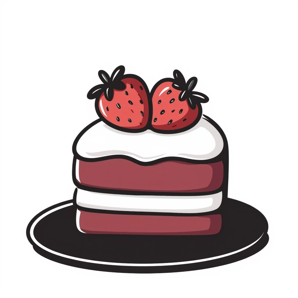 A slice of strawberry cake, burgundy color emoji