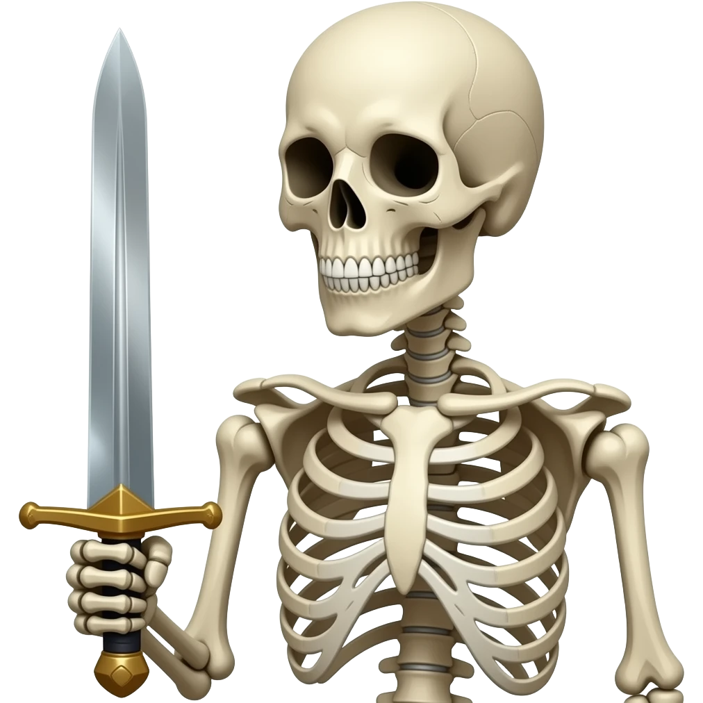 Ace skeleton with a sword emoji