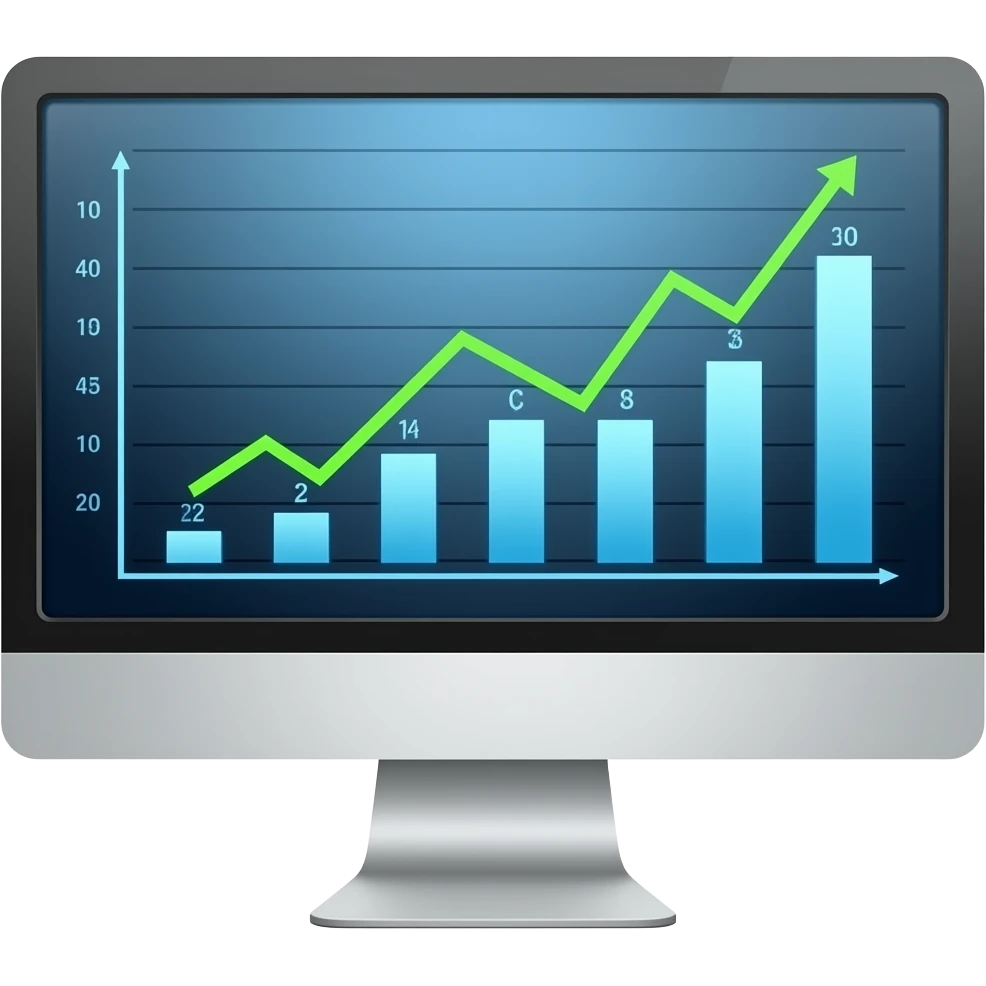 monitor con datos emoji