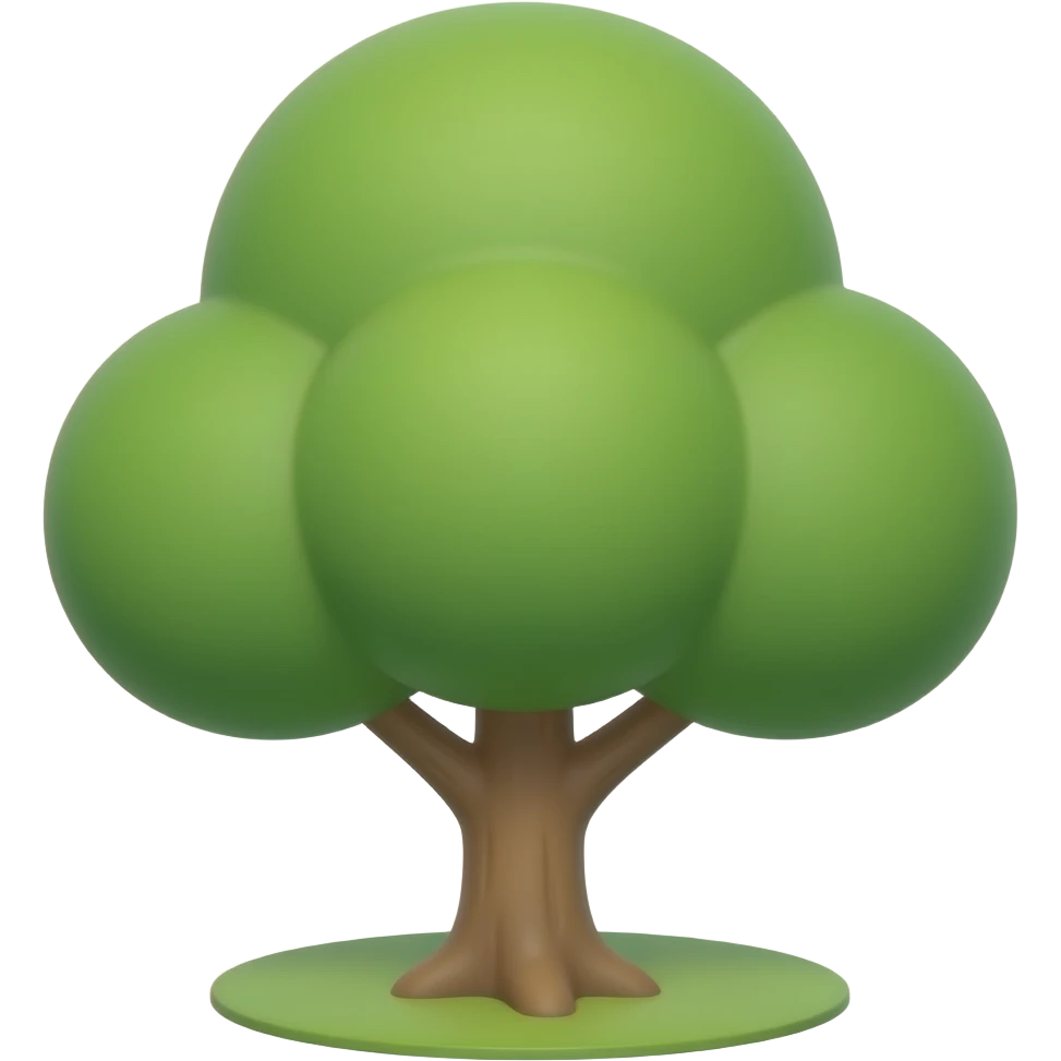 tree, round soft green canopy. No pot, no ground — only the tree. Slightly 3D emoji