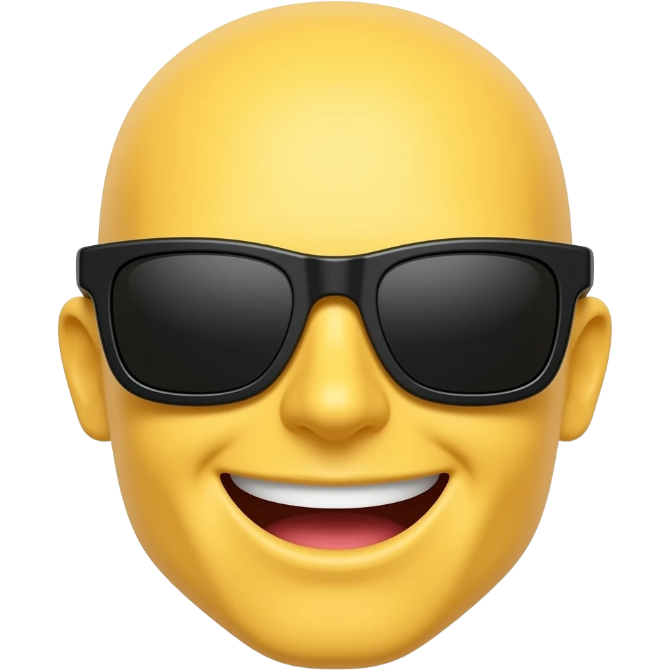 smiling yellow emoji wearing sunglasses emoji