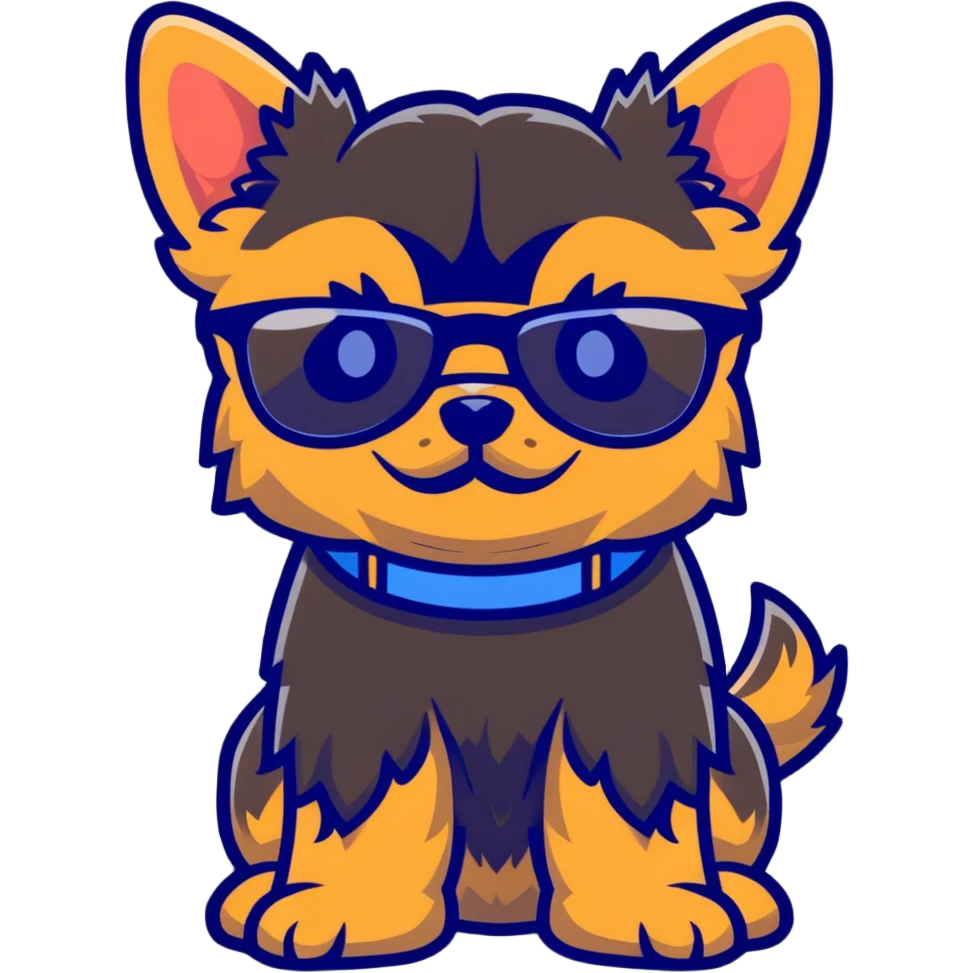 Yorkie terrier con gafas  emoji