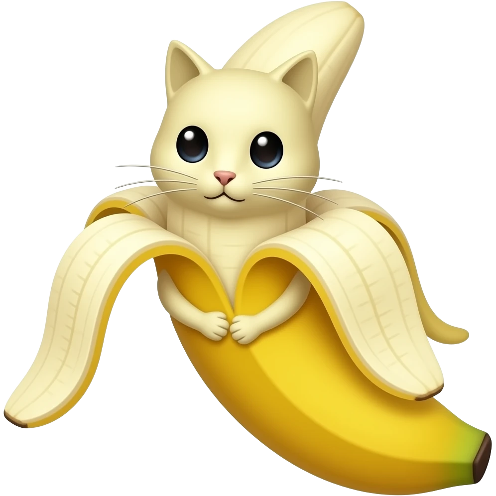 cat made of banana body head all looks like banana emoji