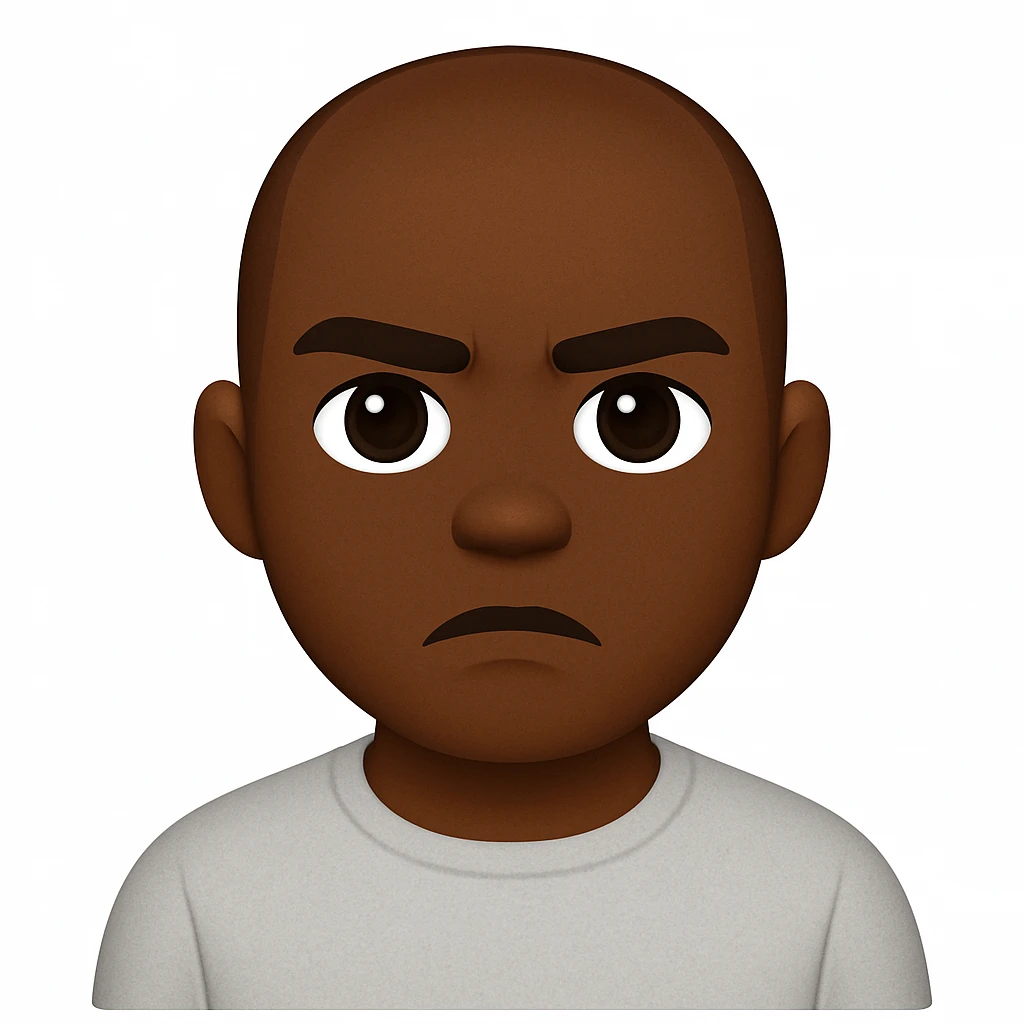 turn the second man in emoji style of the 1st image, match the facial features and clothes emoji
