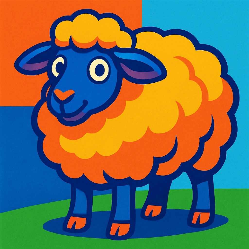 vibrant cartoon style sheep emoji