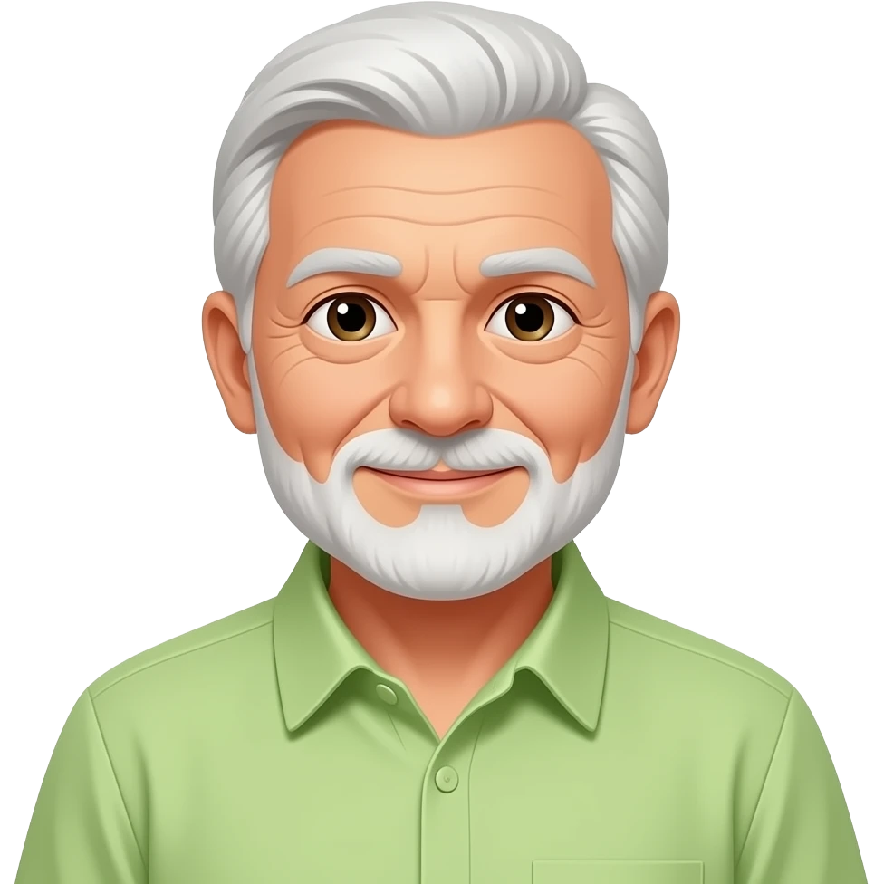 change this old man shirt color into light green color emoji
