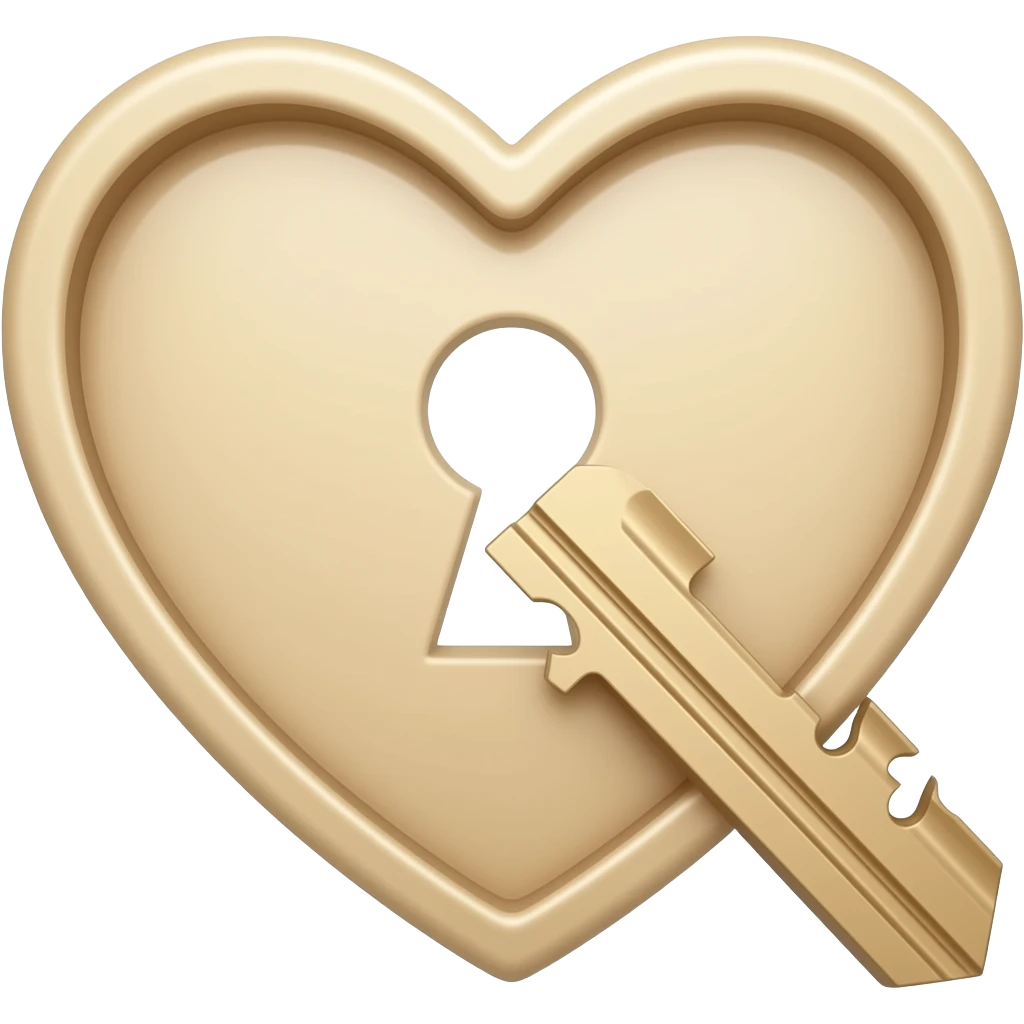 beige heart key open emoji