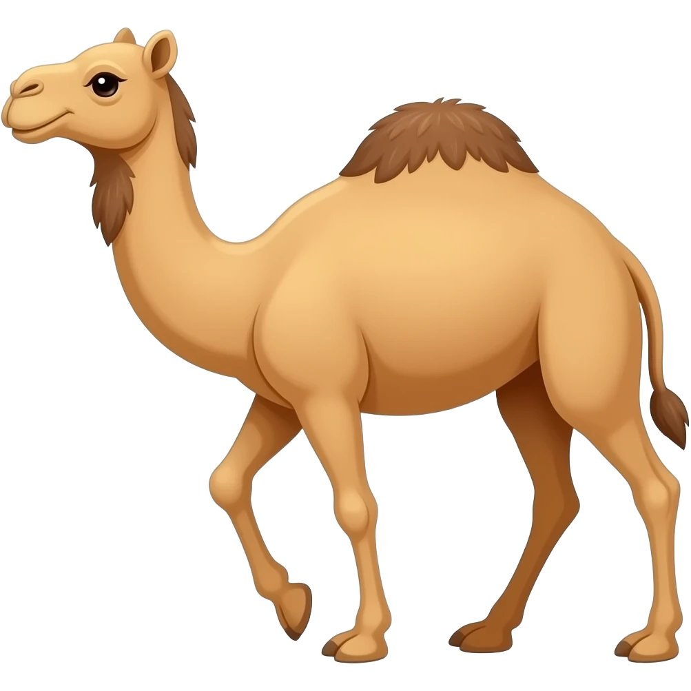 Cartoon dromedary walking emoji