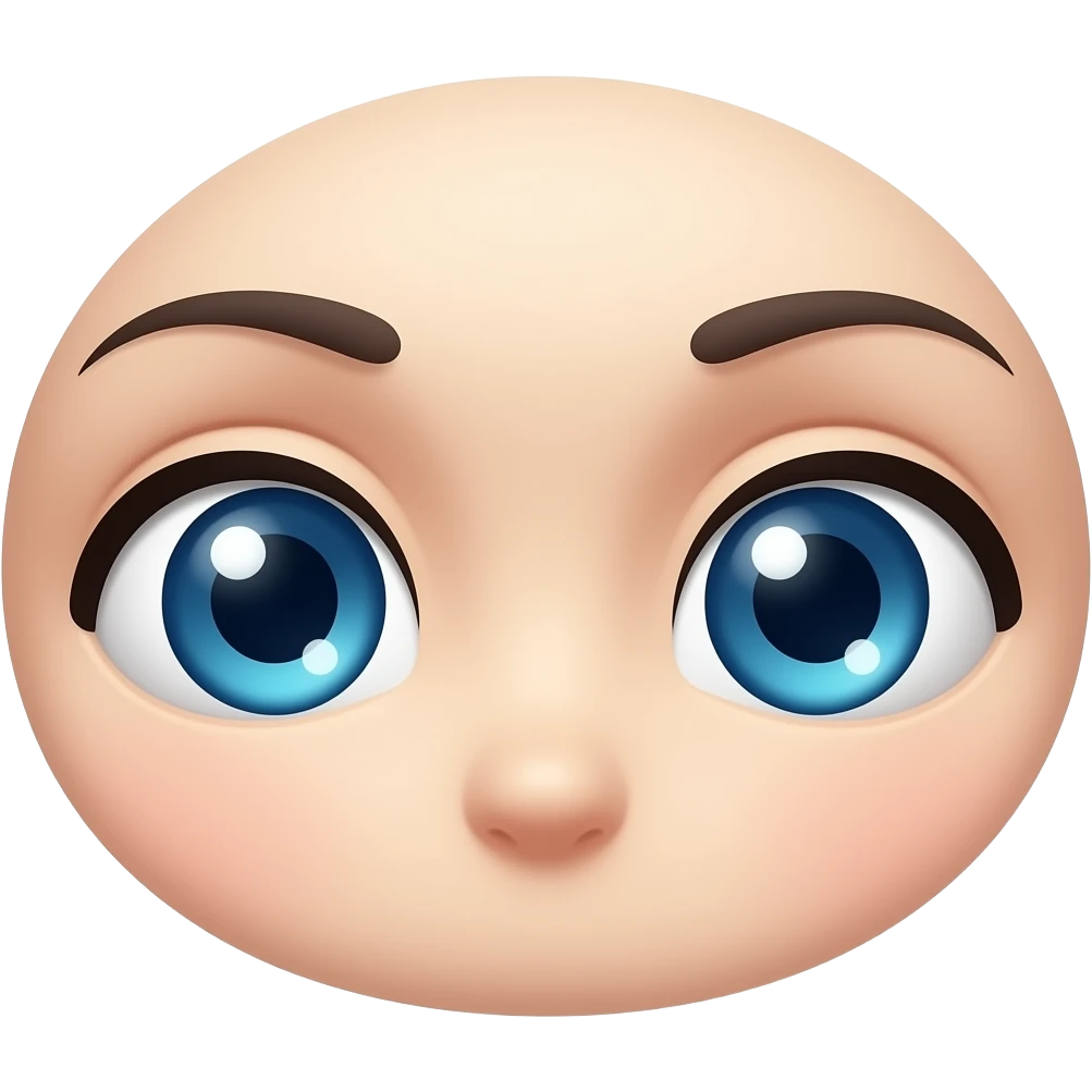 Blue anime eyes without eyebrows emoji