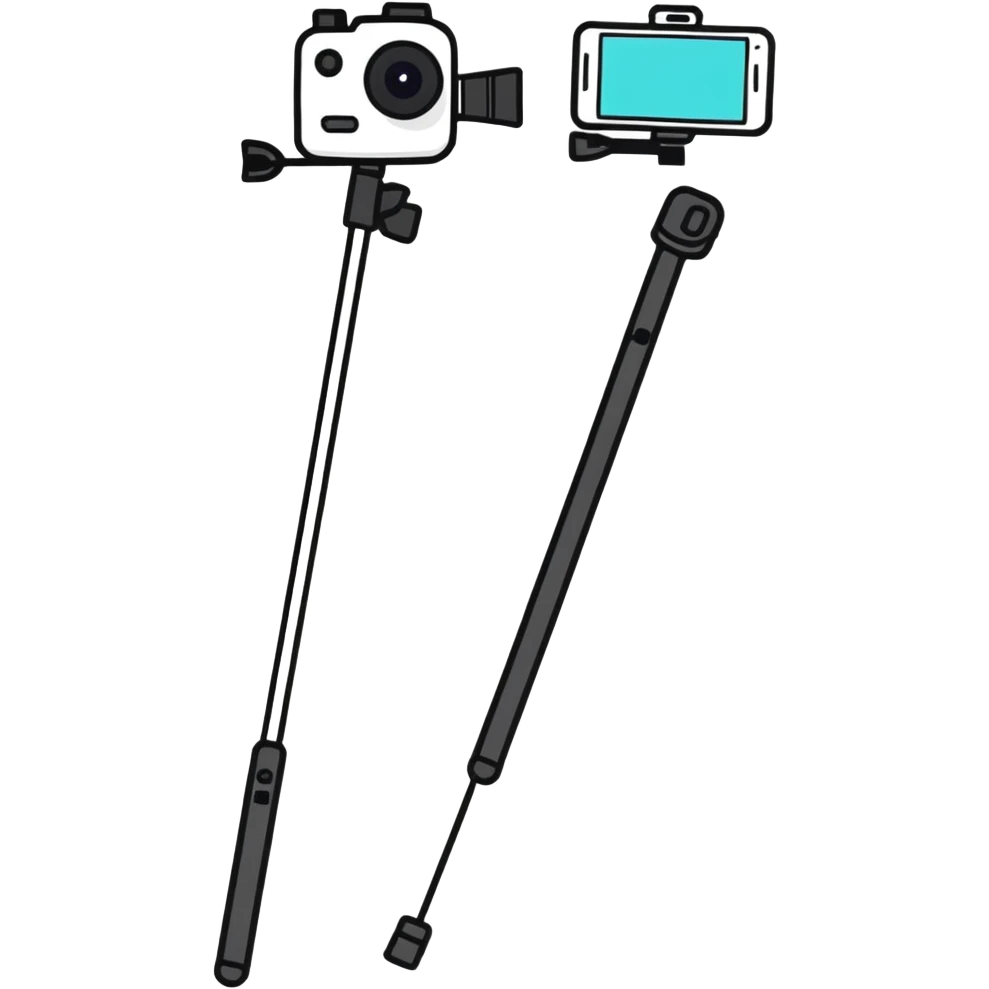 Small video camera on bendable stick emoji