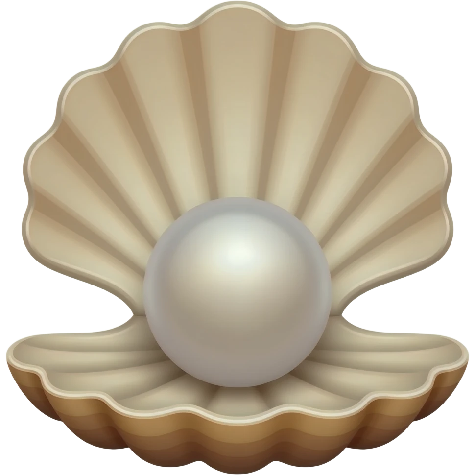 pearl shell brown shiny emoji