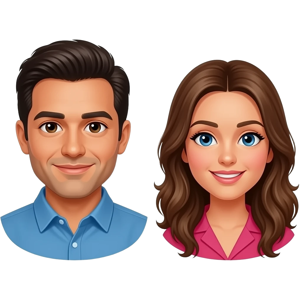 uno que este escrito Diego F. + Lucia A.= LOVE, con sus detallles y colores emoji