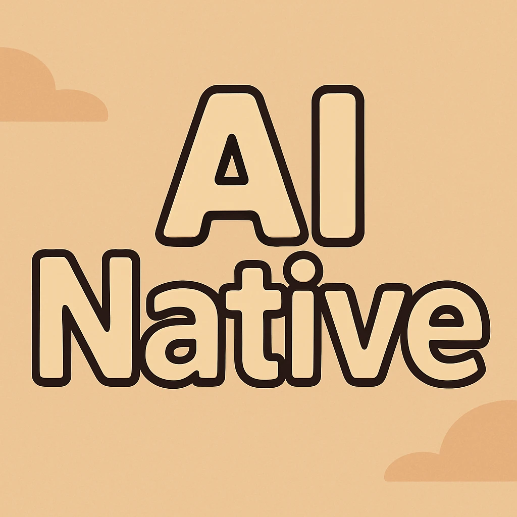 Slack-style logo with only the text 'AI Native', modern, clean, rounded font, harmonious color palette, no icon or symbol, suitable for a tech product emoji