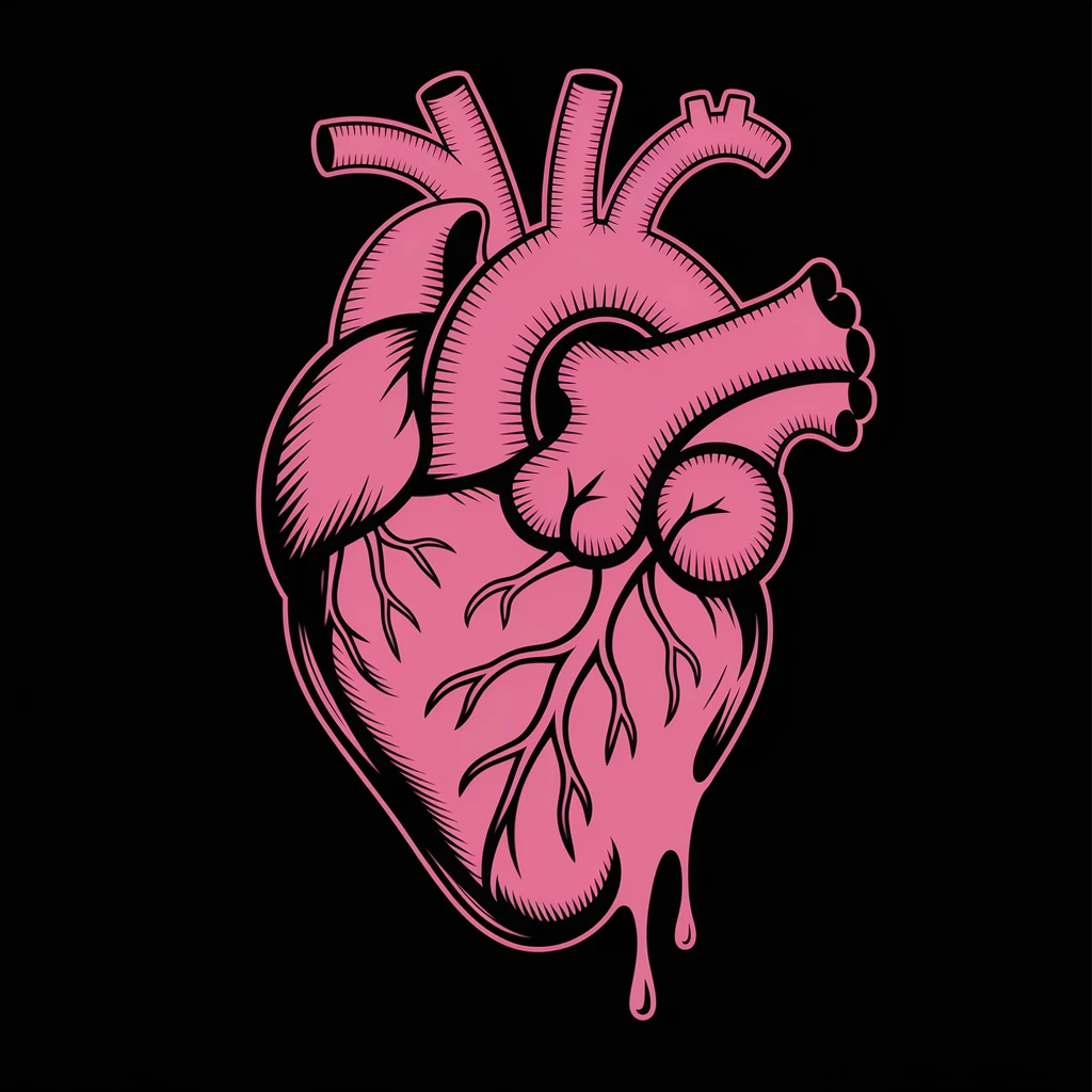 gothic heart with a bleeding effect emoji