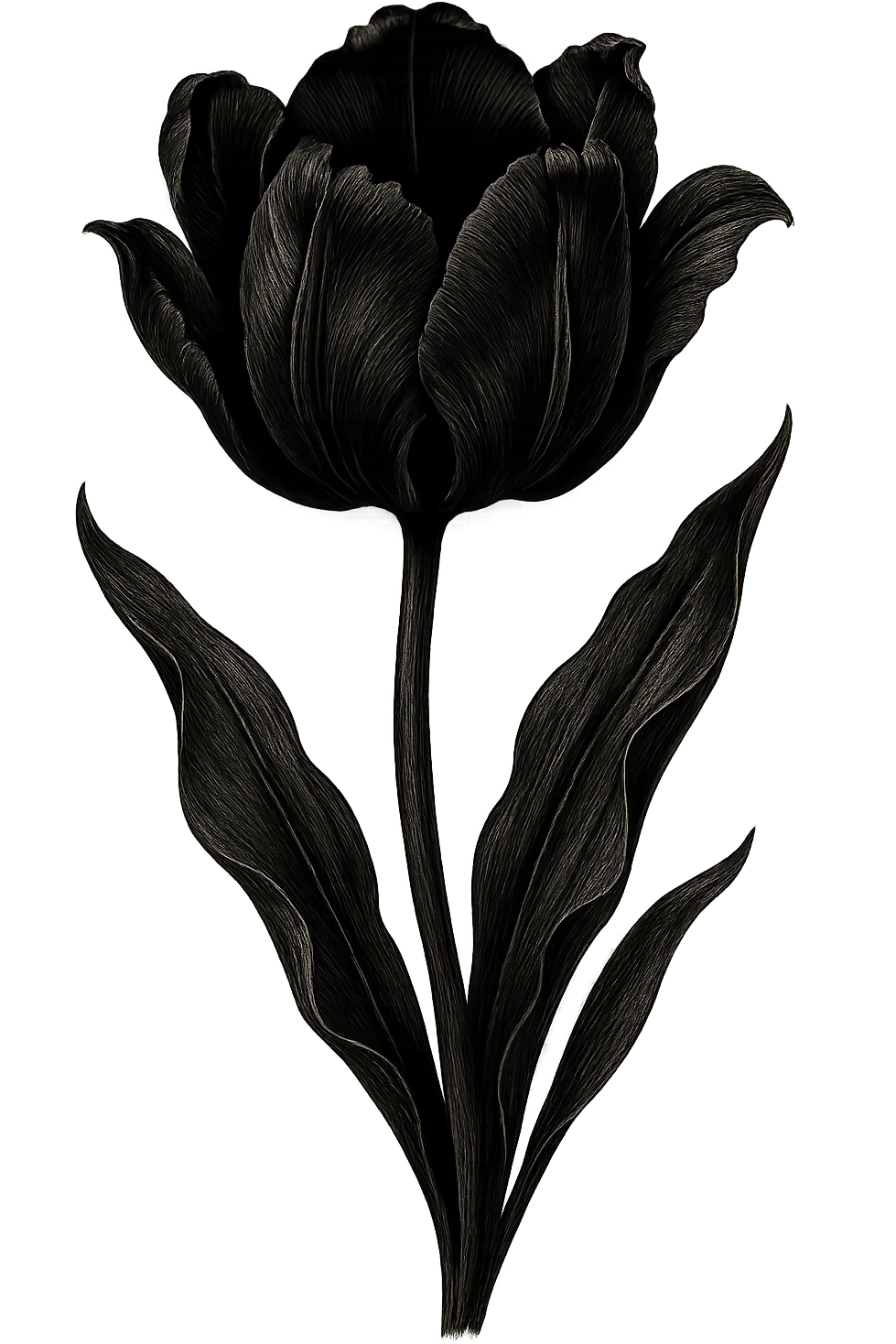 goth black tulip, no background emoji