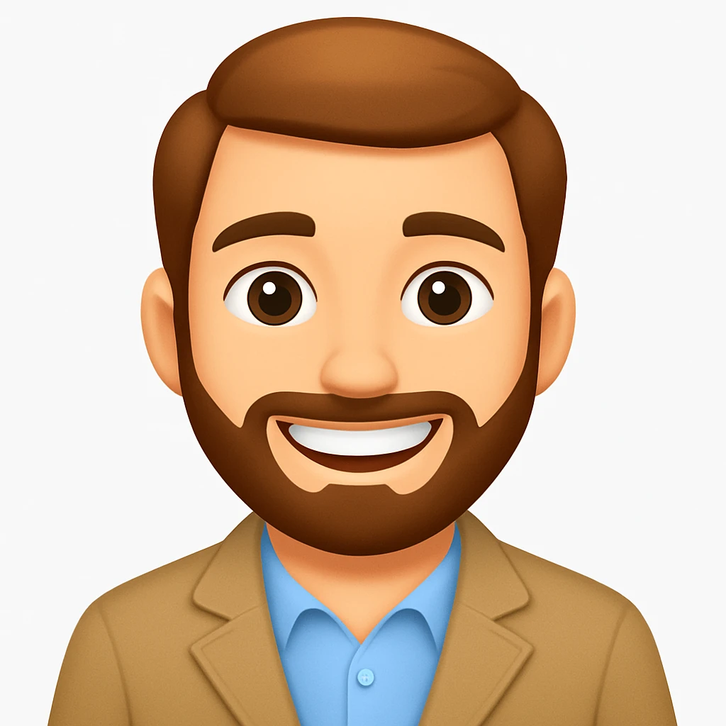 turn the second man in emoji style of the 1st image, match the facial features and clothes emoji