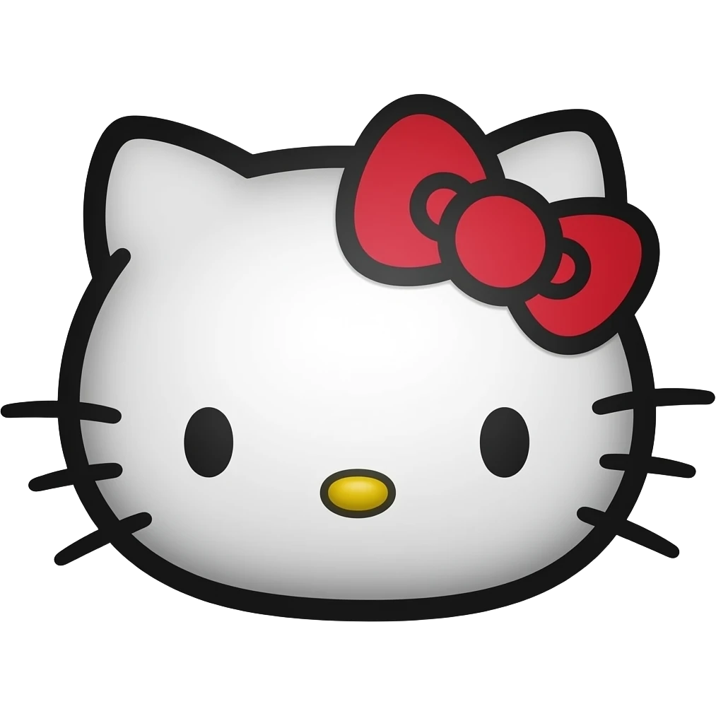 black hello kitty face emoji