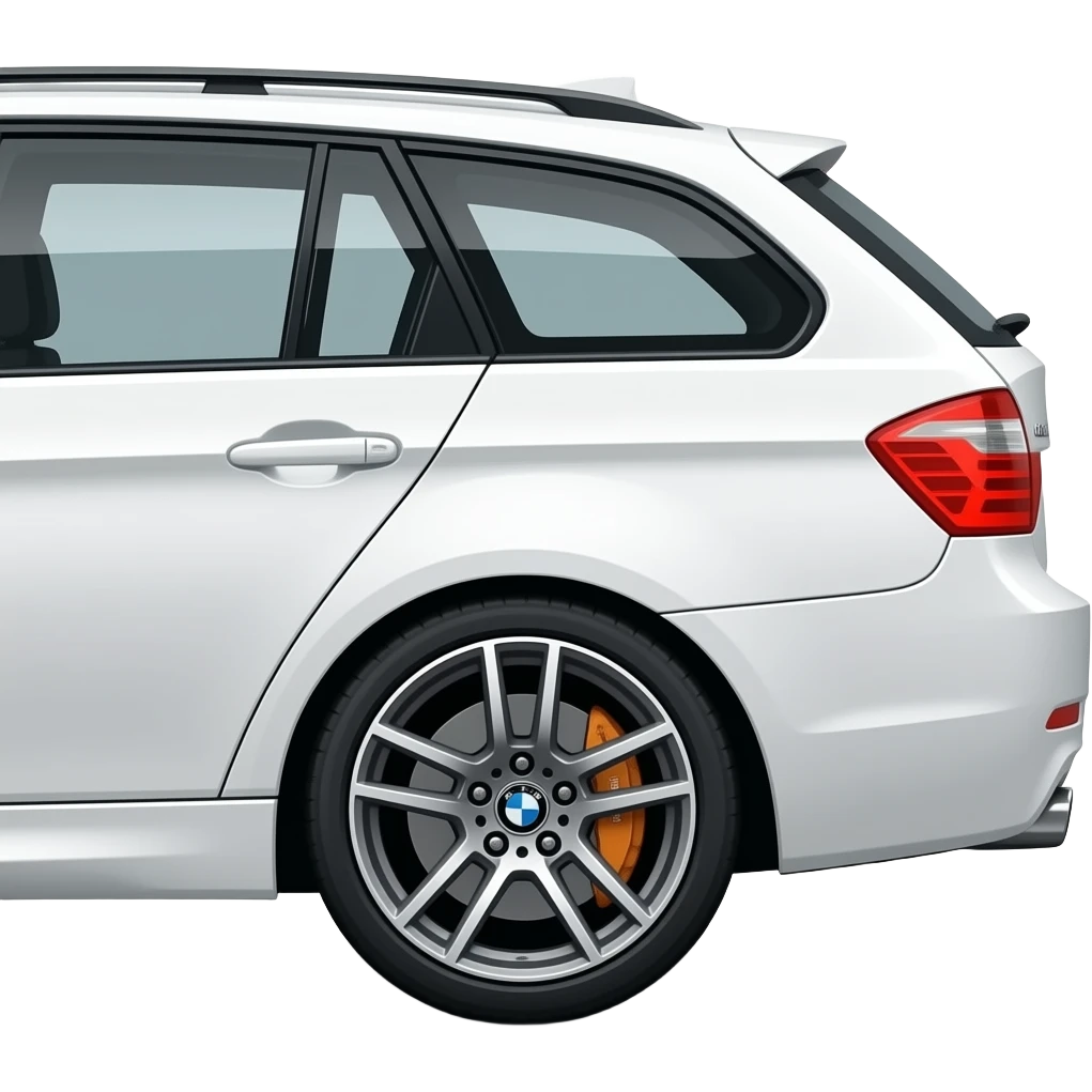 white bmw e91 touring whole side view on mv3 alloys emoji