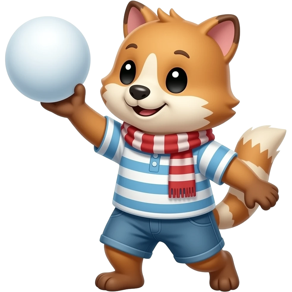 Animal throwing snowball emoji