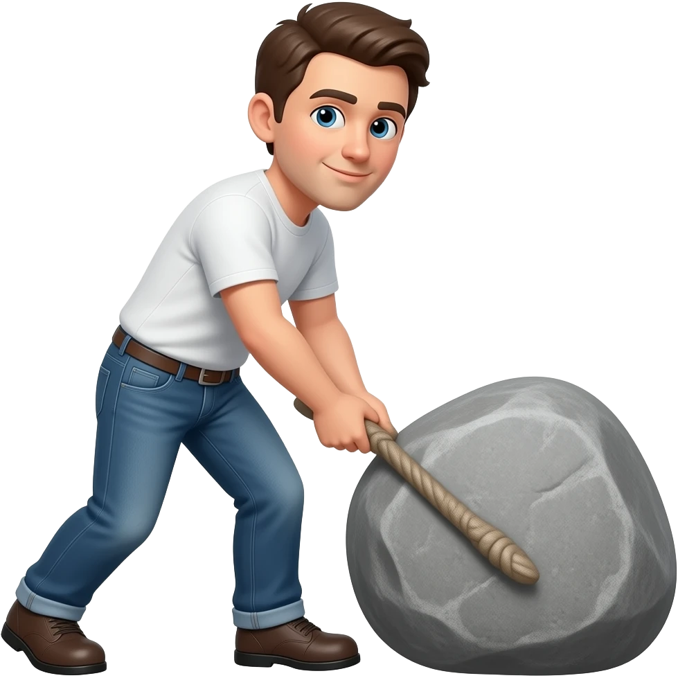 Тащит камень emoji