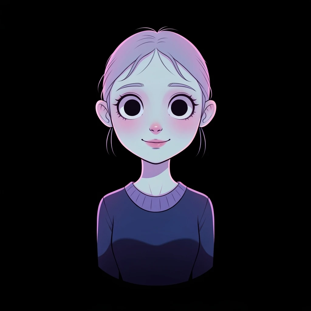 pastel horror profile picture, cute, expressive, minimal, black color palette, variation 4 emoji