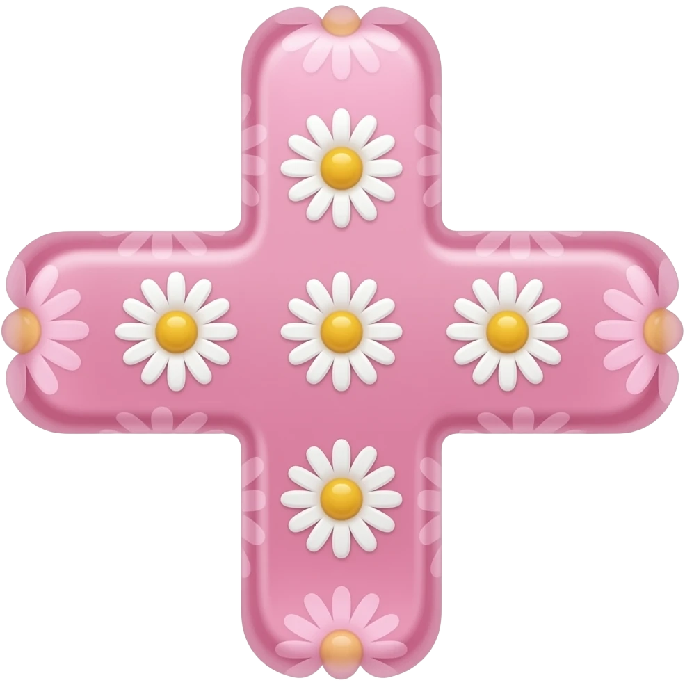 pink cross with small flowers emoji