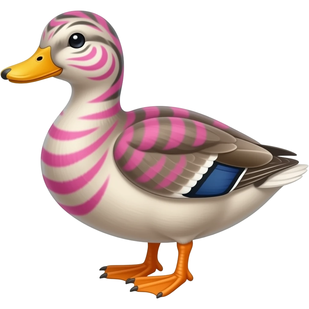 create emoji of highdetailed pinktigerpainted duck emoji