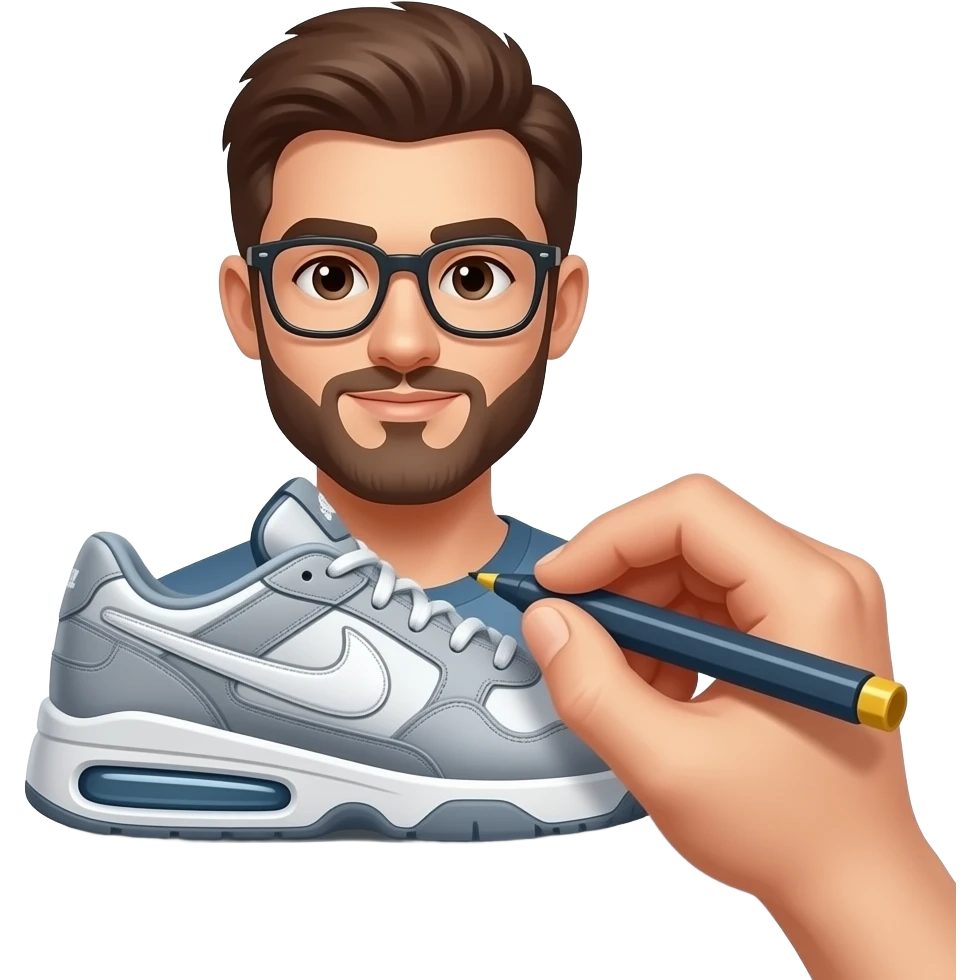 person drawing a sneaker not nike emoji
