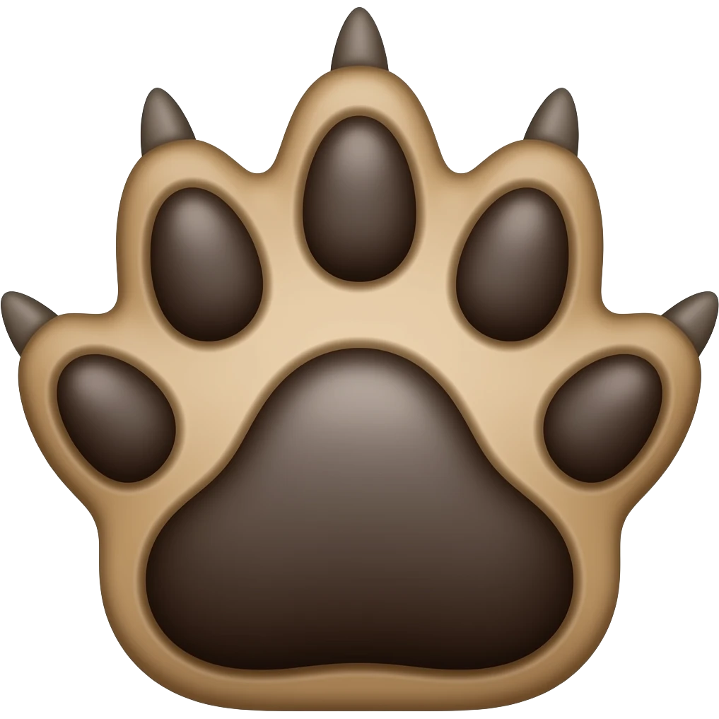Brown wolf paw emoji