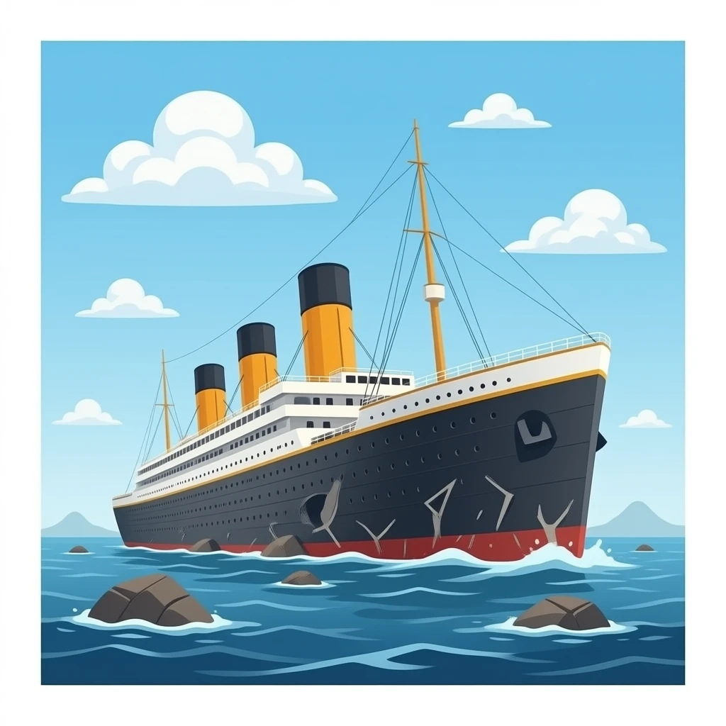 Titanic shipwreck emoji