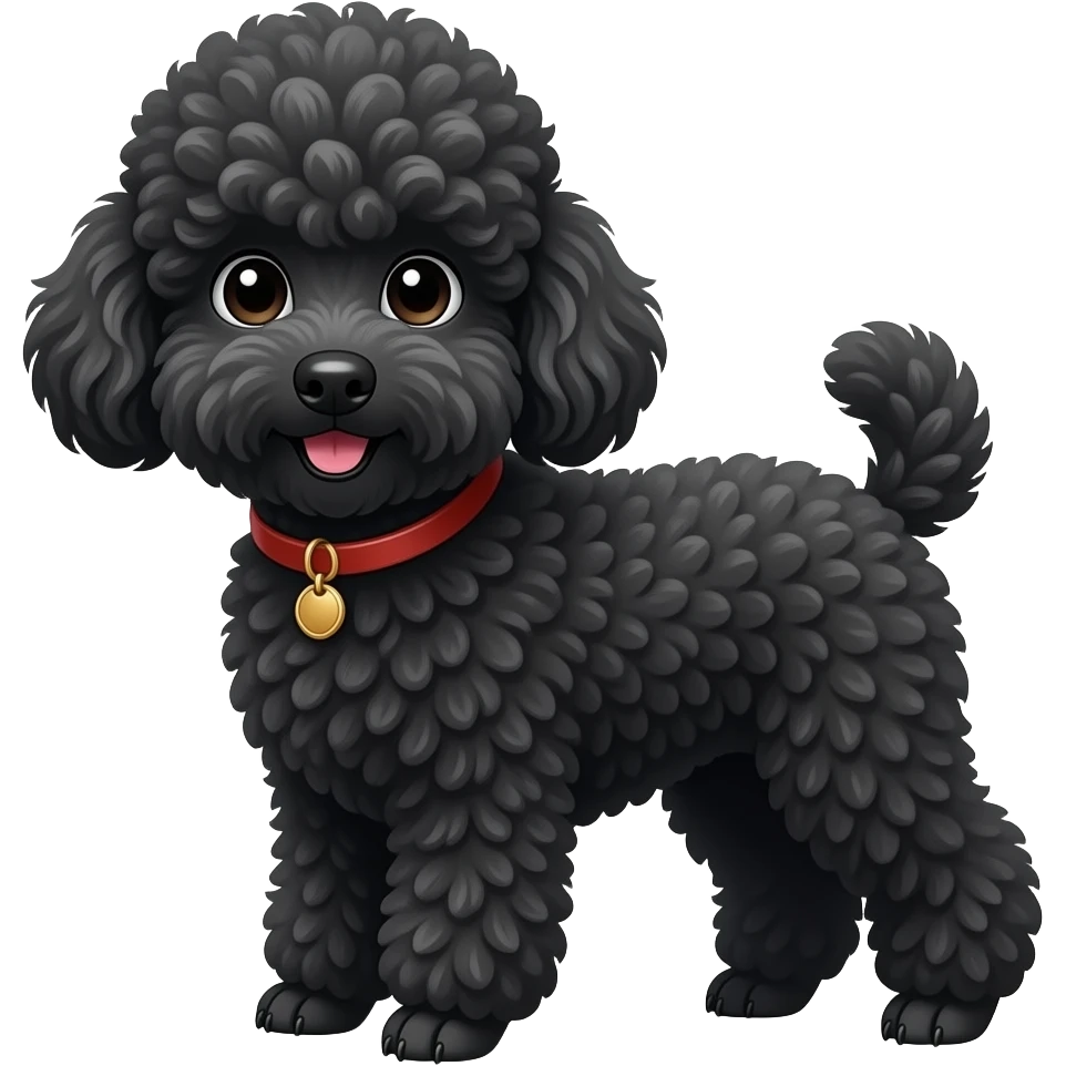 Black miniature poodle emoji