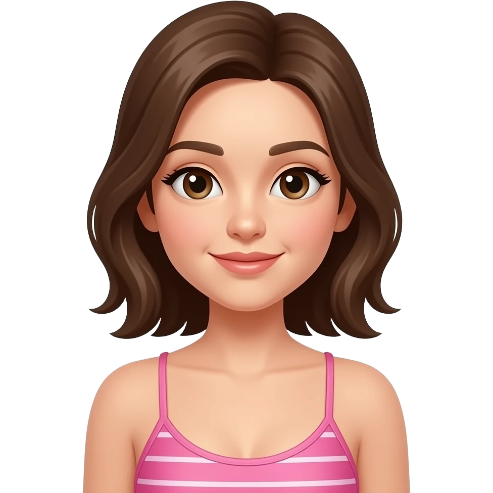 Fait itlaire avec une fille en mayot de bain rose emoji