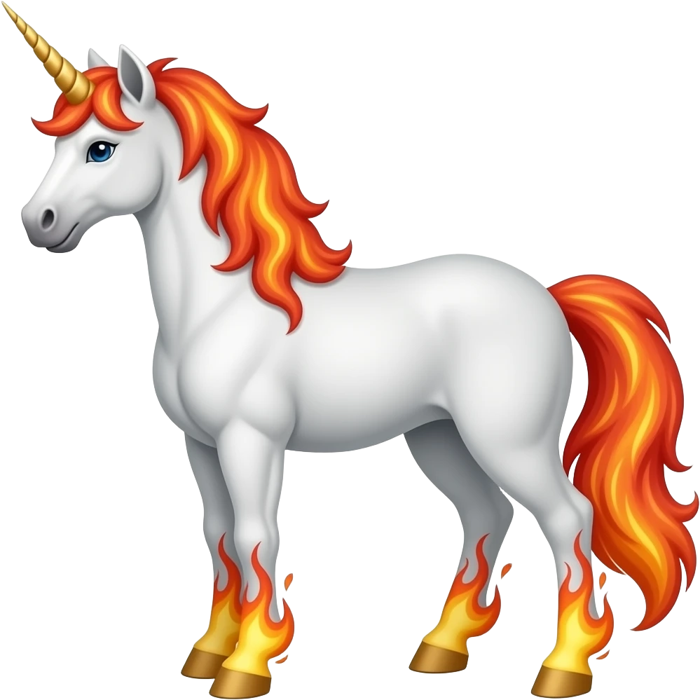 flame unicorn emoji