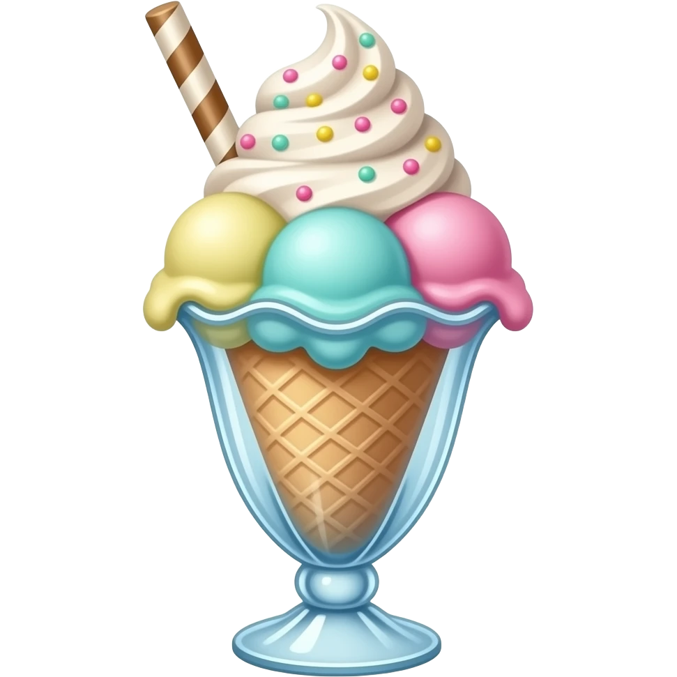 sundae multicolore pastel emoji
