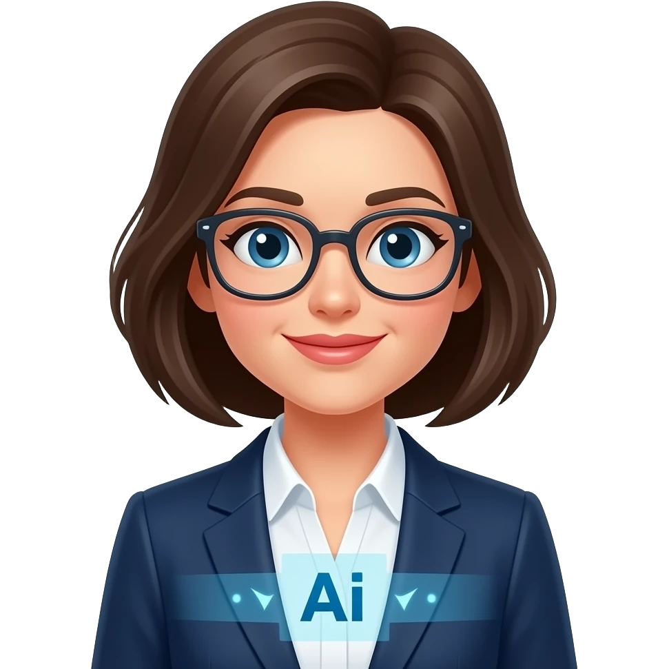 female executive with ai superpowers emoji